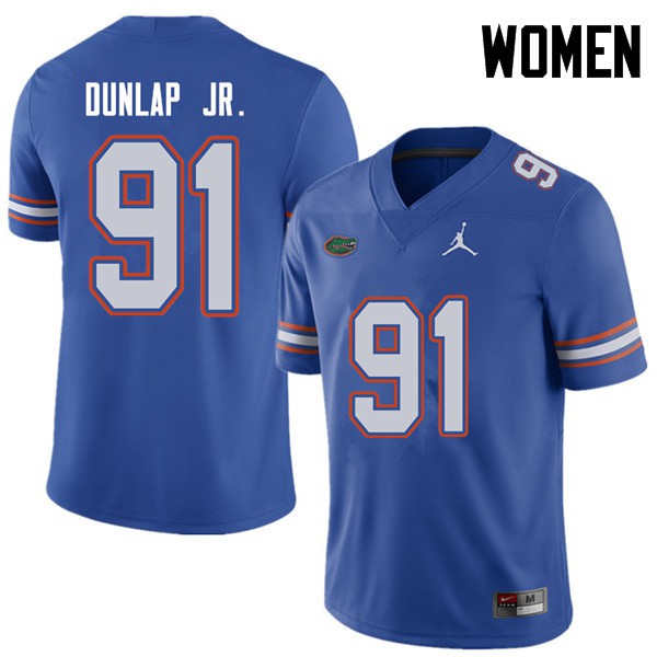 Jordan Brand Women #91 Marlon Dunlap Jr. Florida Gators College Football Jerseys Royal